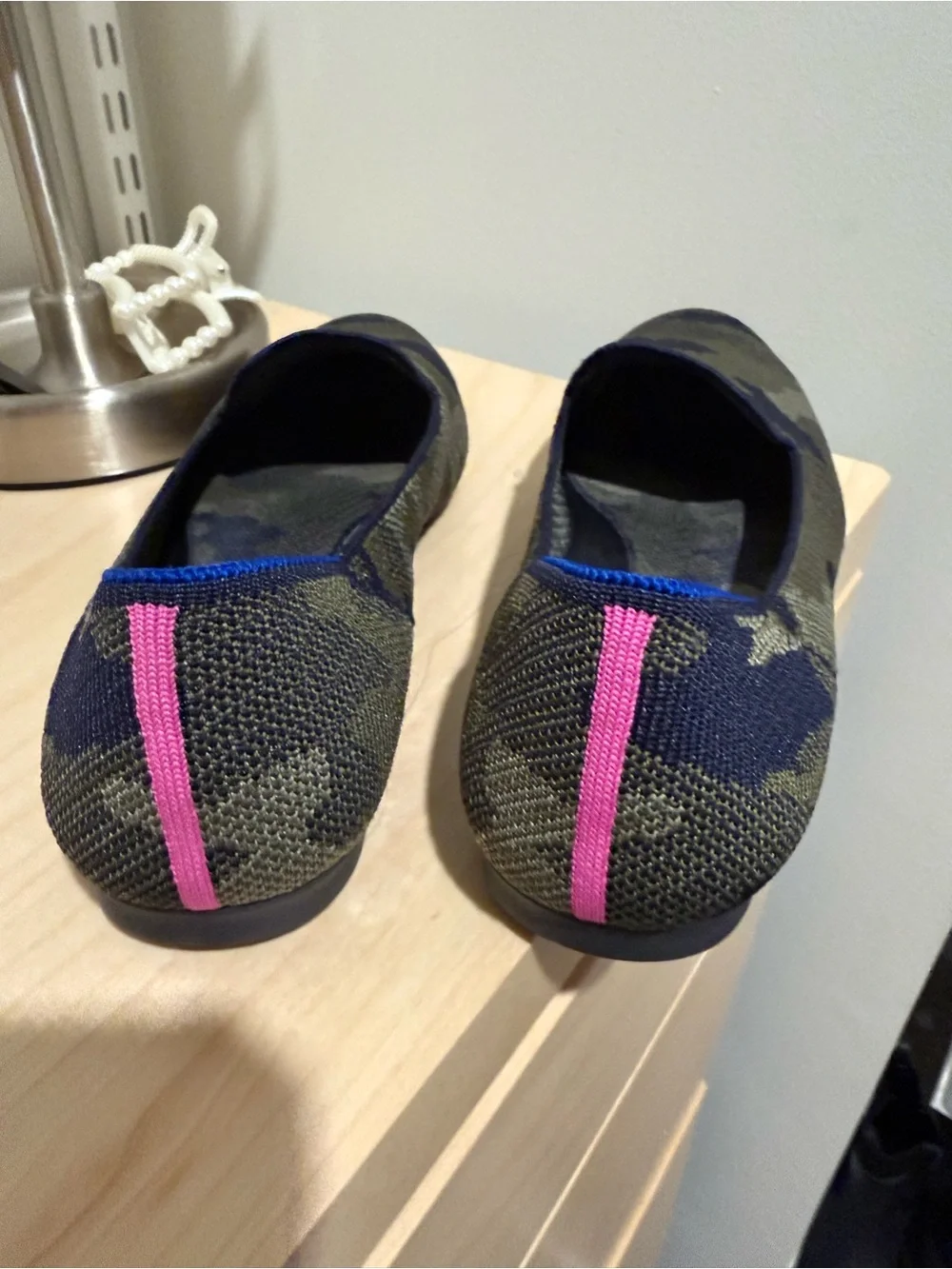 Rothy’s Camo Almond Loafers in Olive and Navy